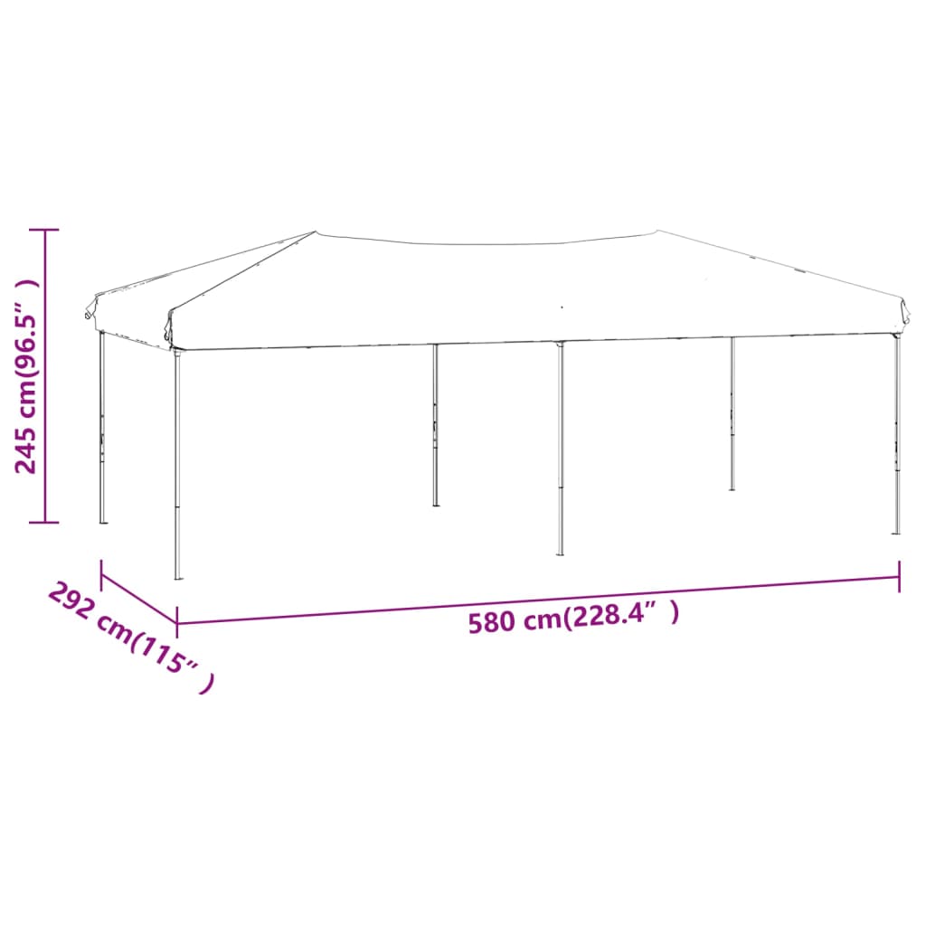 Skládací party stan červený 3 x 6 m