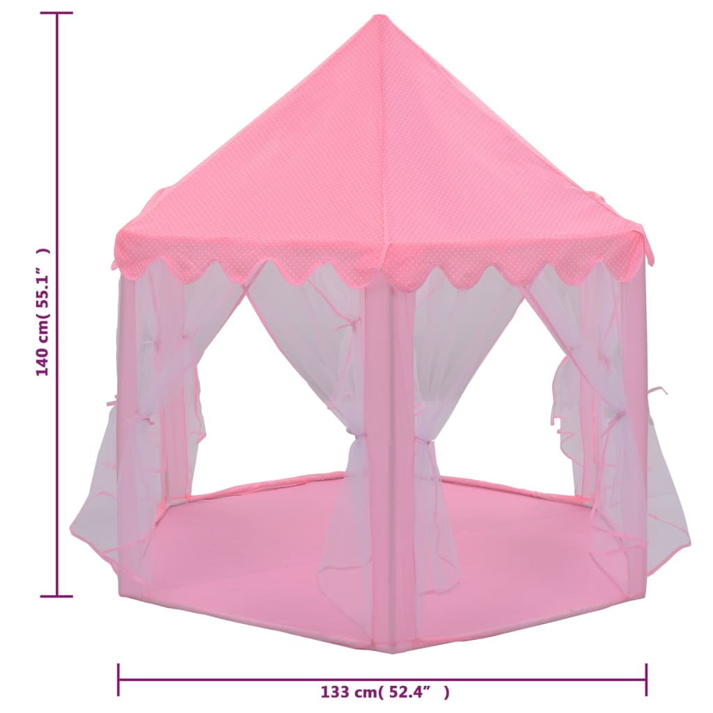 Princeznovský stan na hraní s 250 míčky růžový 133 x 140 cm