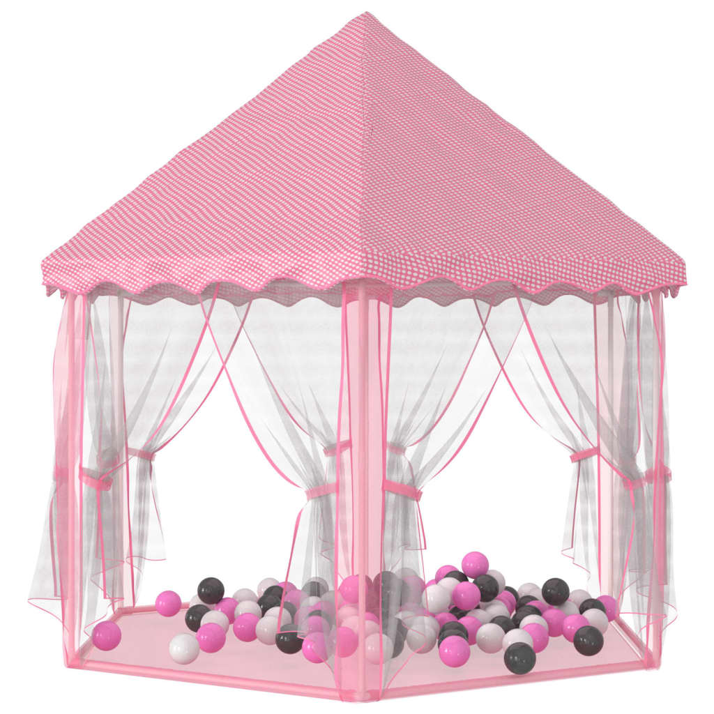 Princeznovský stan na hraní s 250 míčky růžový 133 x 140 cm