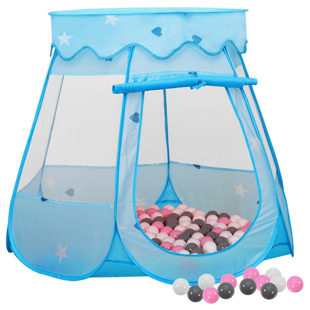 Dětský stan na hraní s 250 míčky modrý 102 x 102 x 82 cm