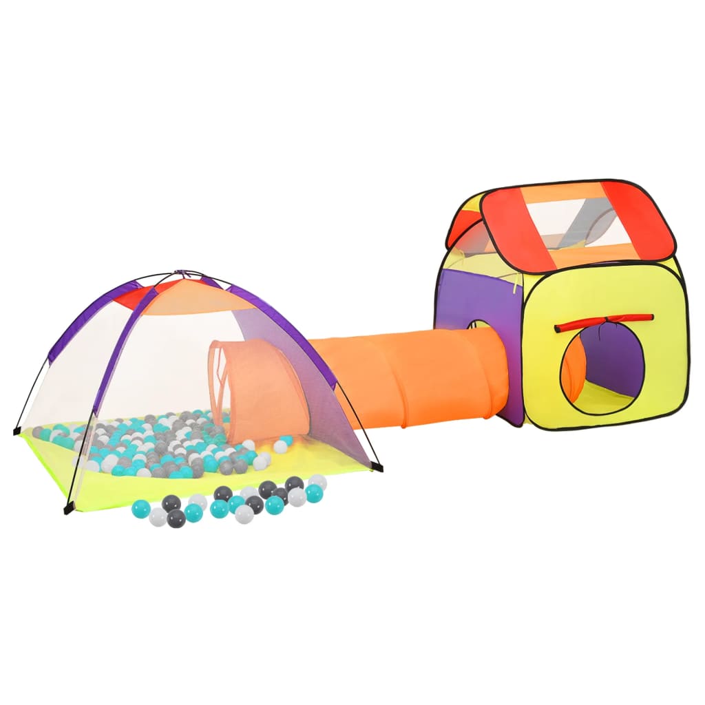 Dětský stan na hraní s 250 míčky vícebarevný 338 x 123 x 111 cm