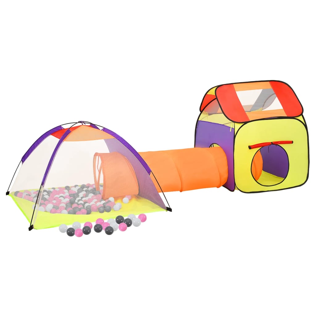Dětský stan na hraní s 250 míčky vícebarevný 338 x 123 x 111 cm