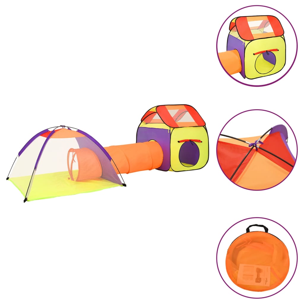 Dětský stan na hraní s 250 míčky vícebarevný 338 x 123 x 111 cm