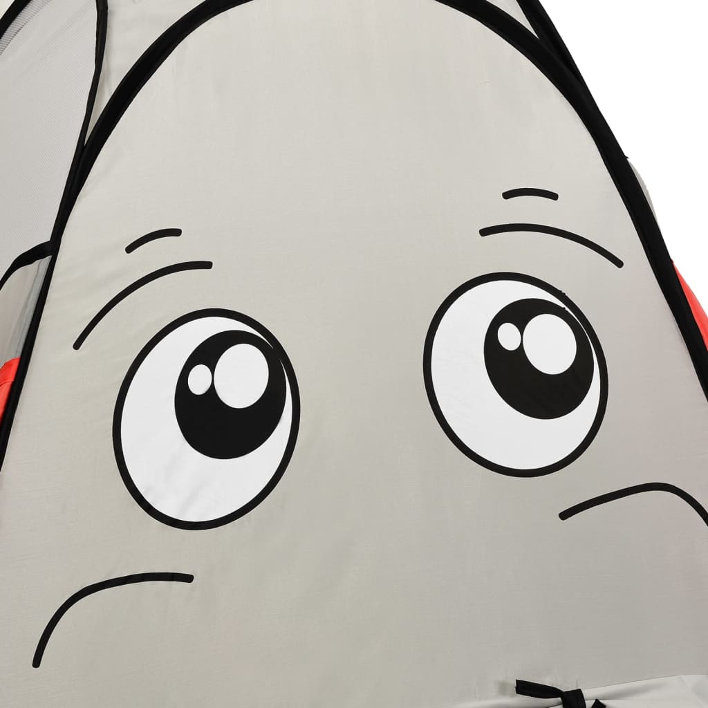 Dětský stan na hraní motiv slona s 250 míčky šedý 174x86x101 cm