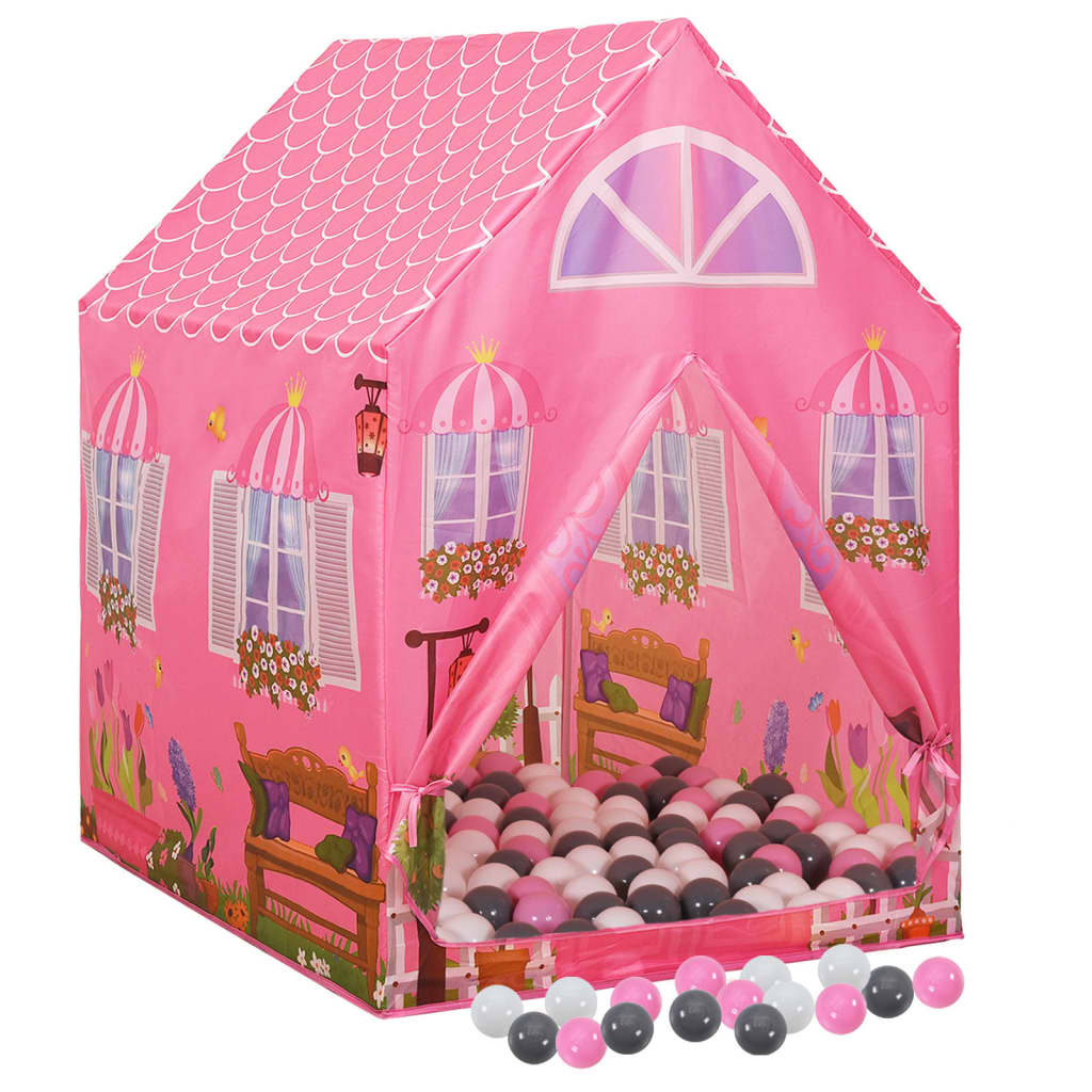 Dětský stan na hraní s 250 míčky růžový 69 x 94 x 104 cm