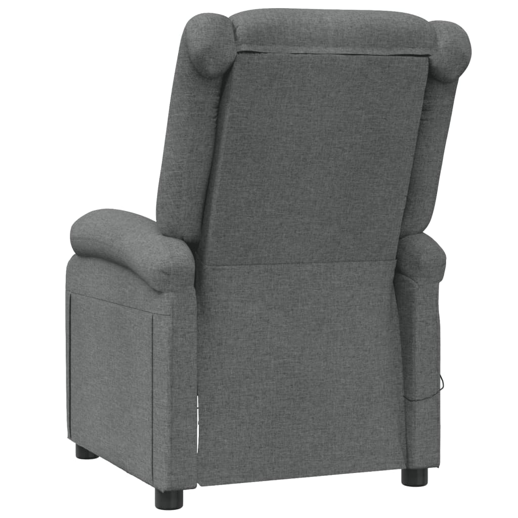 Masážní křeslo tmavě šedé textil