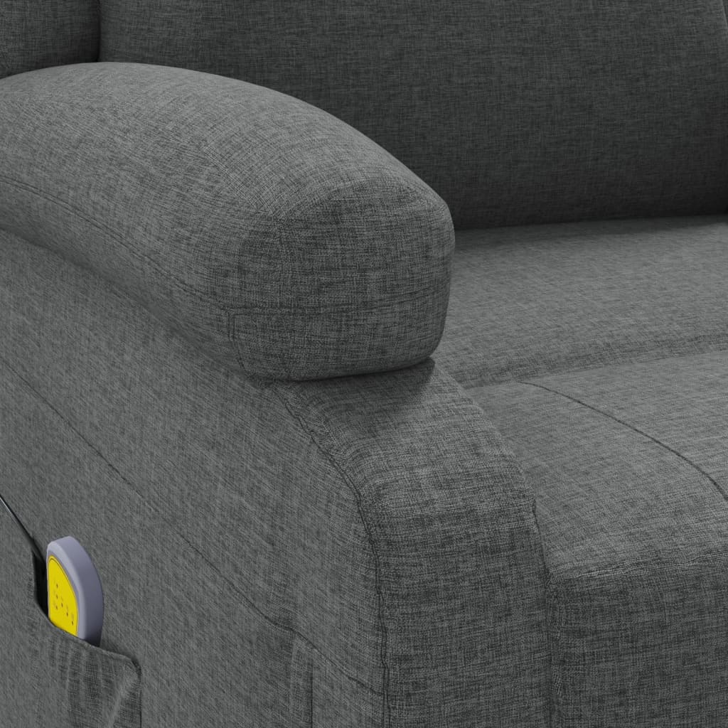 Masážní křeslo tmavě šedé textil