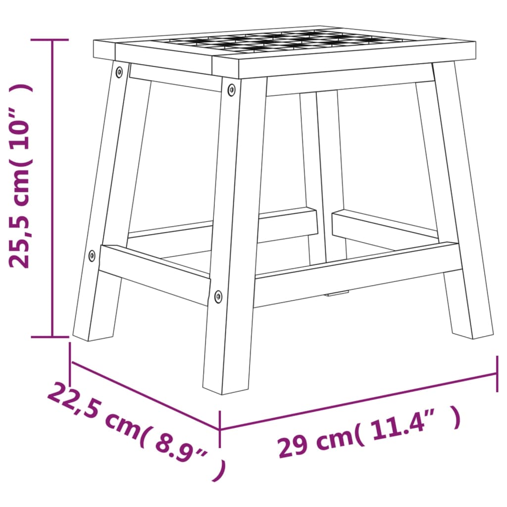 Stolička 29 x 22,5 x 25,5 cm masivní ořechové dřevo