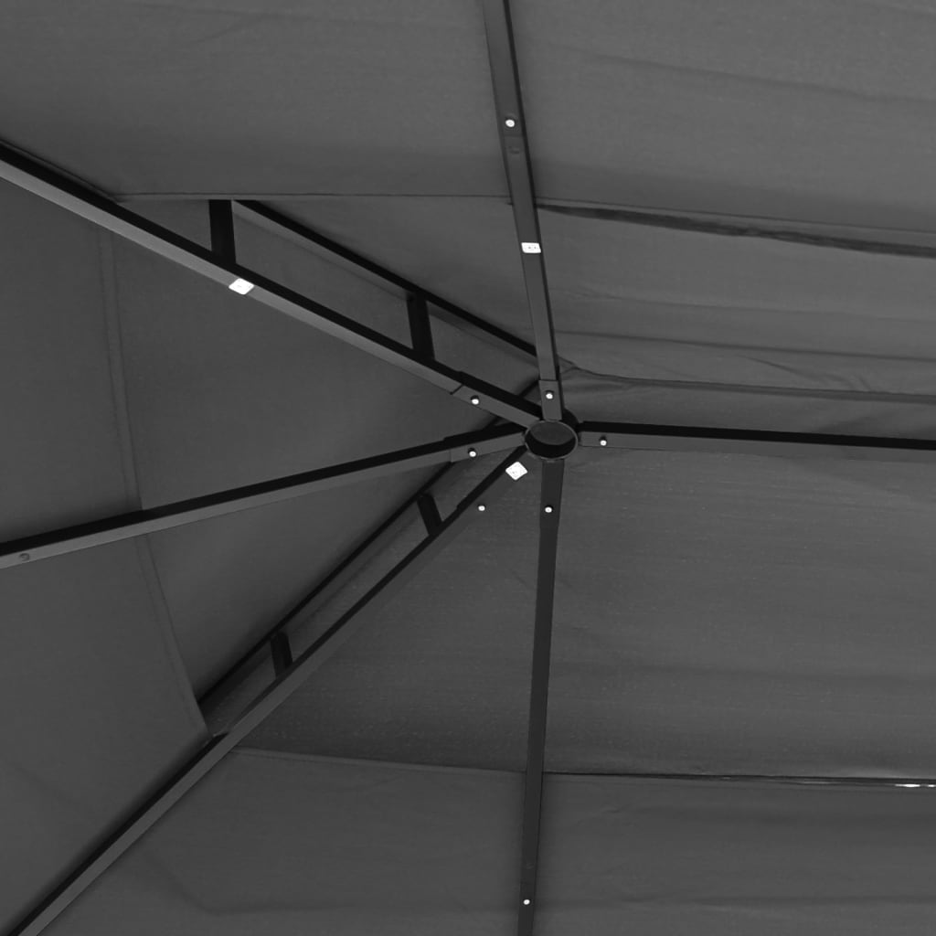 Altán se střechou antracitový 400 x 300 x 270 cm ocel