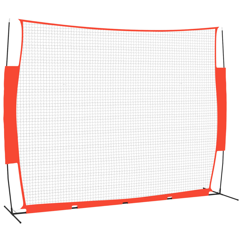 Přenosná baseballová síť červená/černá 369x107x271cm ocel a PES