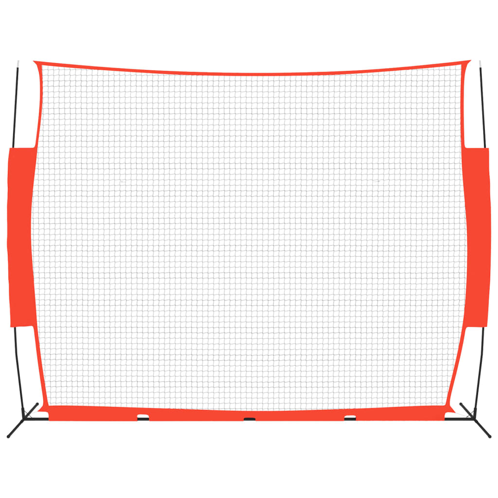 Přenosná baseballová síť červená/černá 369x107x271cm ocel a PES