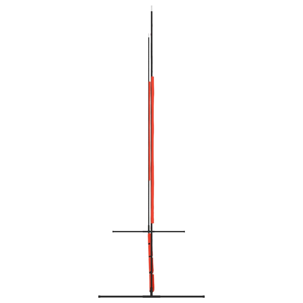 Přenosná baseballová síť červená/černá 369x107x271cm ocel a PES