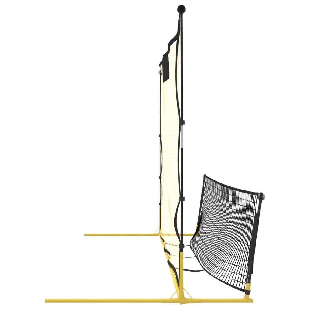 Fotbalový rebounder černý a žlutý 183 x 85 x 120 cm polyester