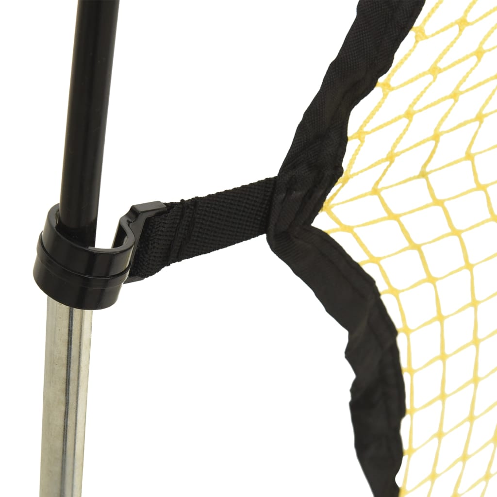 Fotbalový rebounder černý a žlutý 183 x 85 x 120 cm polyester