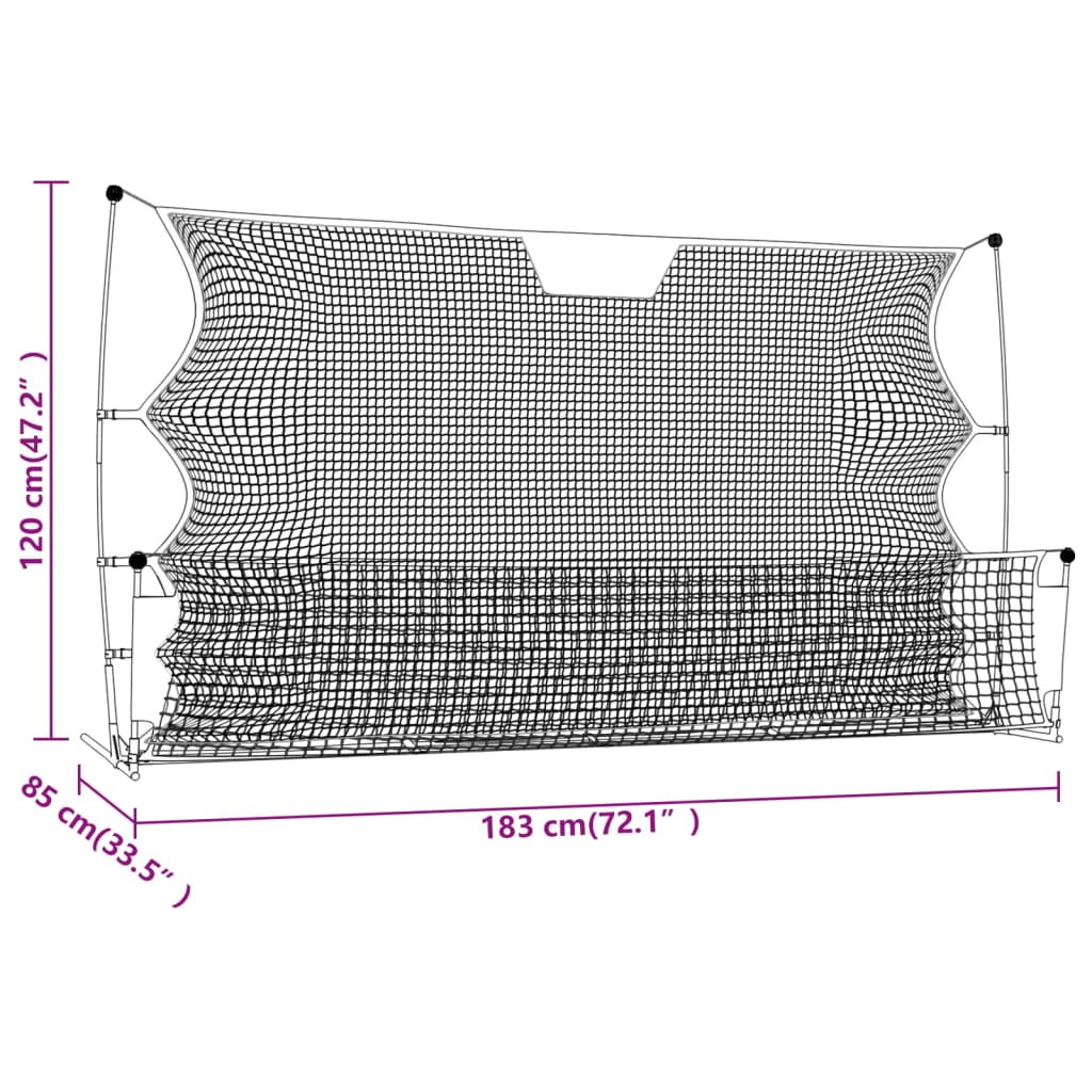 Fotbalový rebounder černý a žlutý 183 x 85 x 120 cm polyester