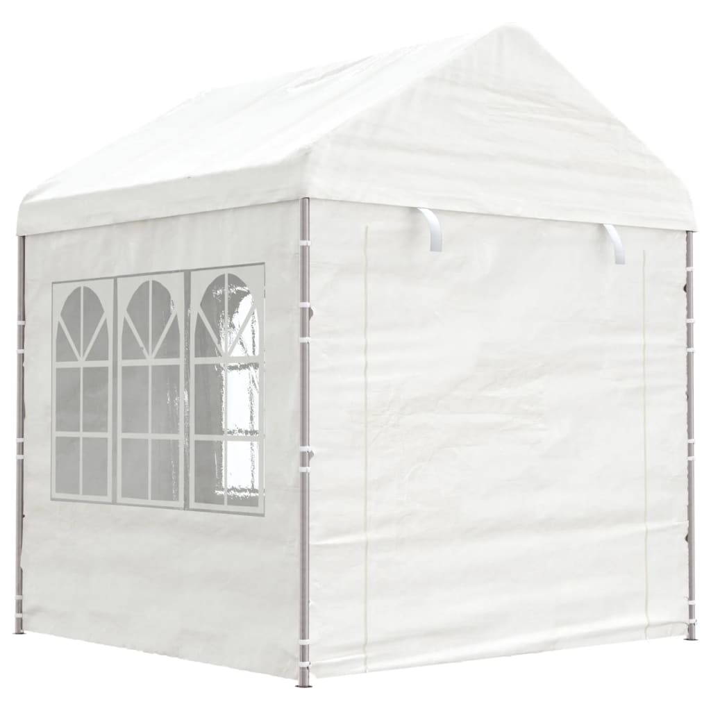 Altán se střechou bílý 8,92 x 2,28 x 2,69 m polyethylen
