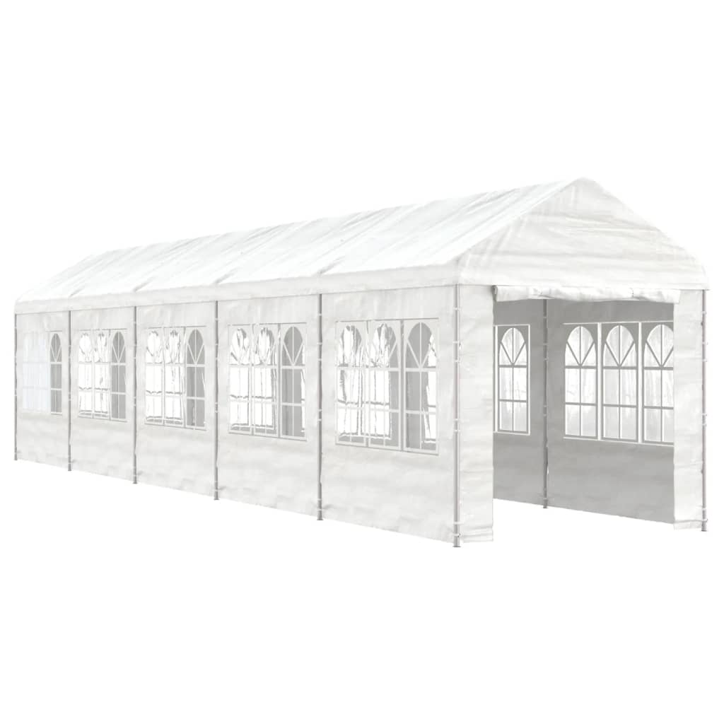 Altán se střechou bílý 11,15 x 2,28 x 2,69 m polyethylen