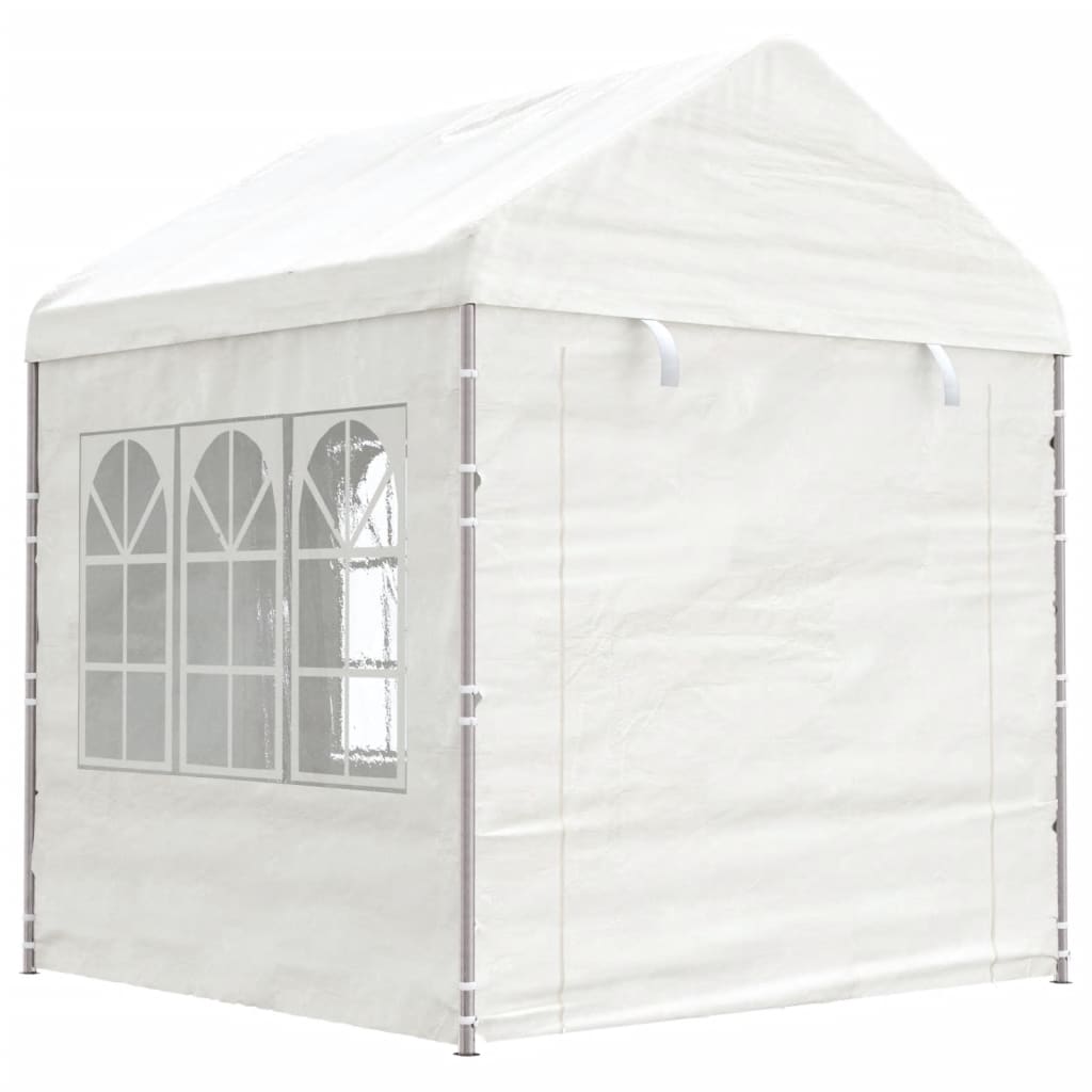 Altán se střechou bílý 11,15 x 2,28 x 2,69 m polyethylen