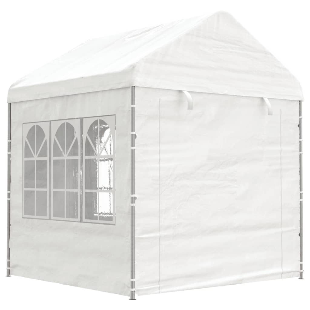 Altán se střechou bílý 13,38 x 2,28 x 2,69 m polyethylen