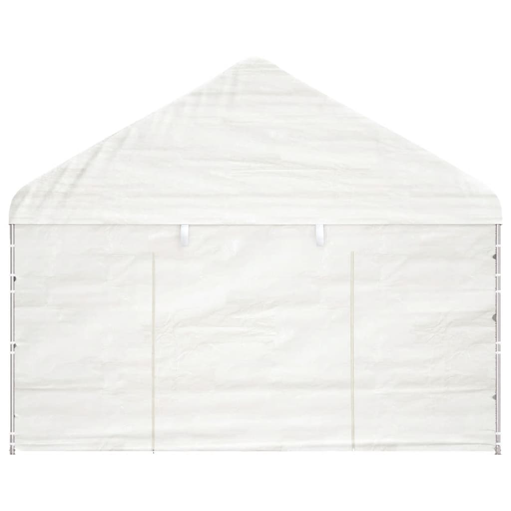 Altán se střechou bílý 6,69 x 4,08 x 3,22 m polyethylen
