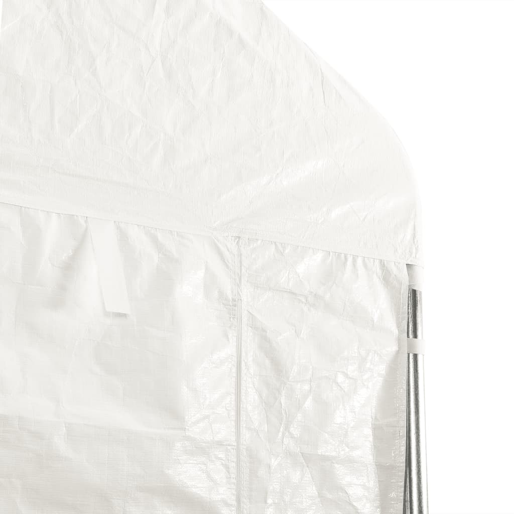 Altán se střechou bílý 6,69 x 4,08 x 3,22 m polyethylen