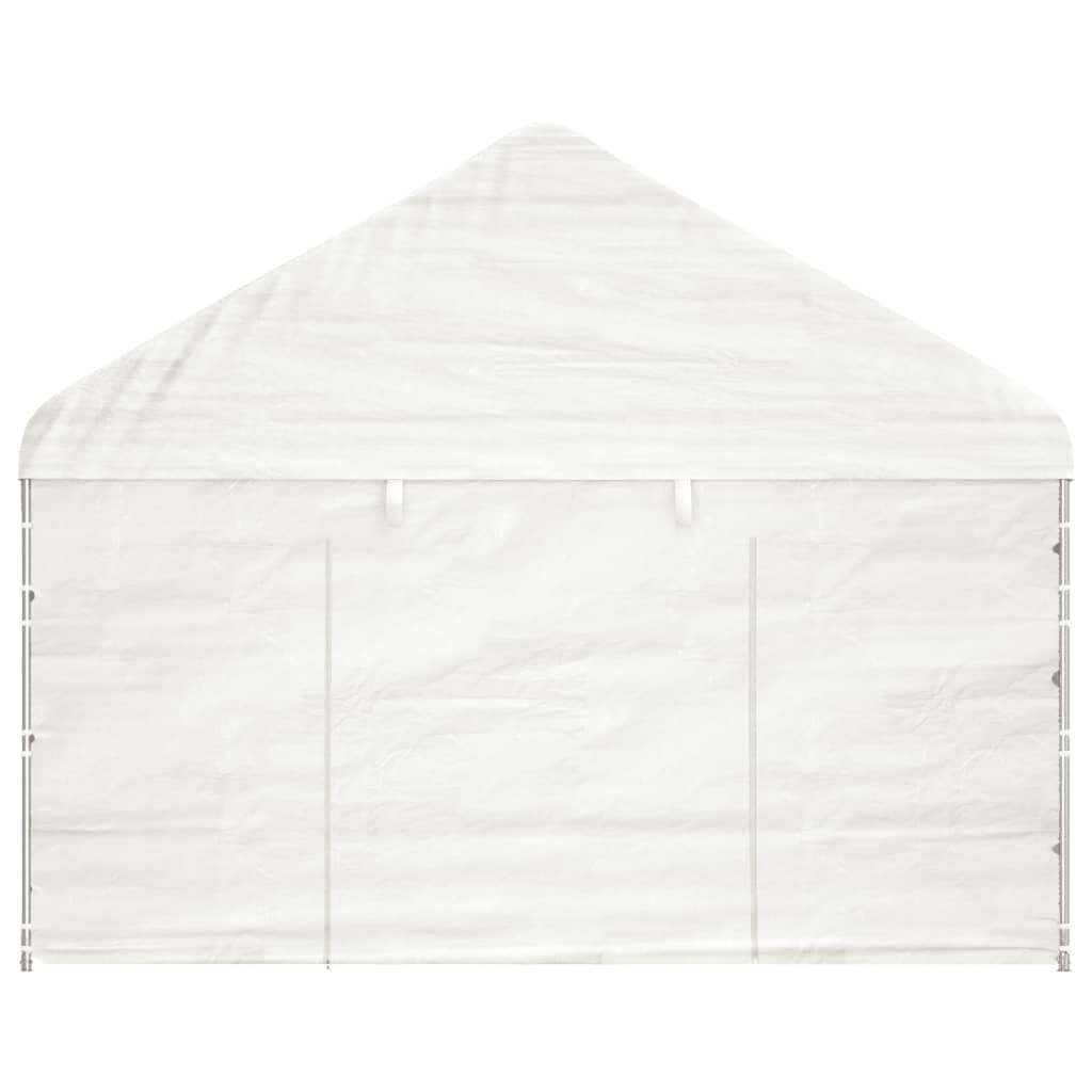 Altán se střechou bílý 13,38 x 4,08 x 3,22 m polyethylen