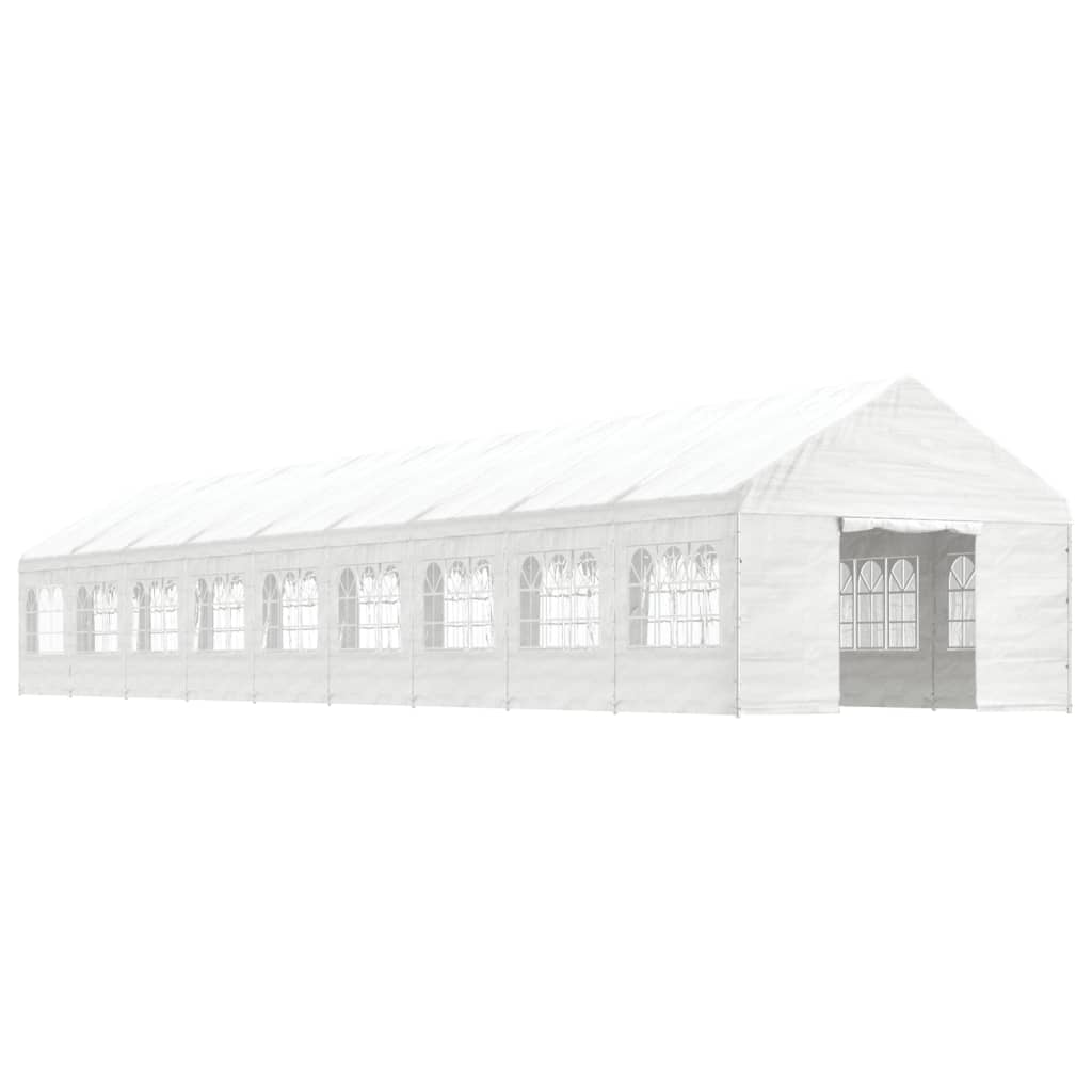 Altán se střechou bílý 20,07 x 4,08 x 3,22 m polyethylen