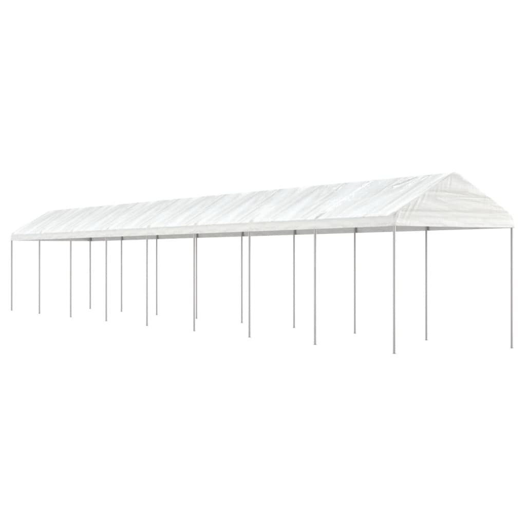 Altán se střechou bílý 17,84 x 2,28 x 2,69 m polyethylen
