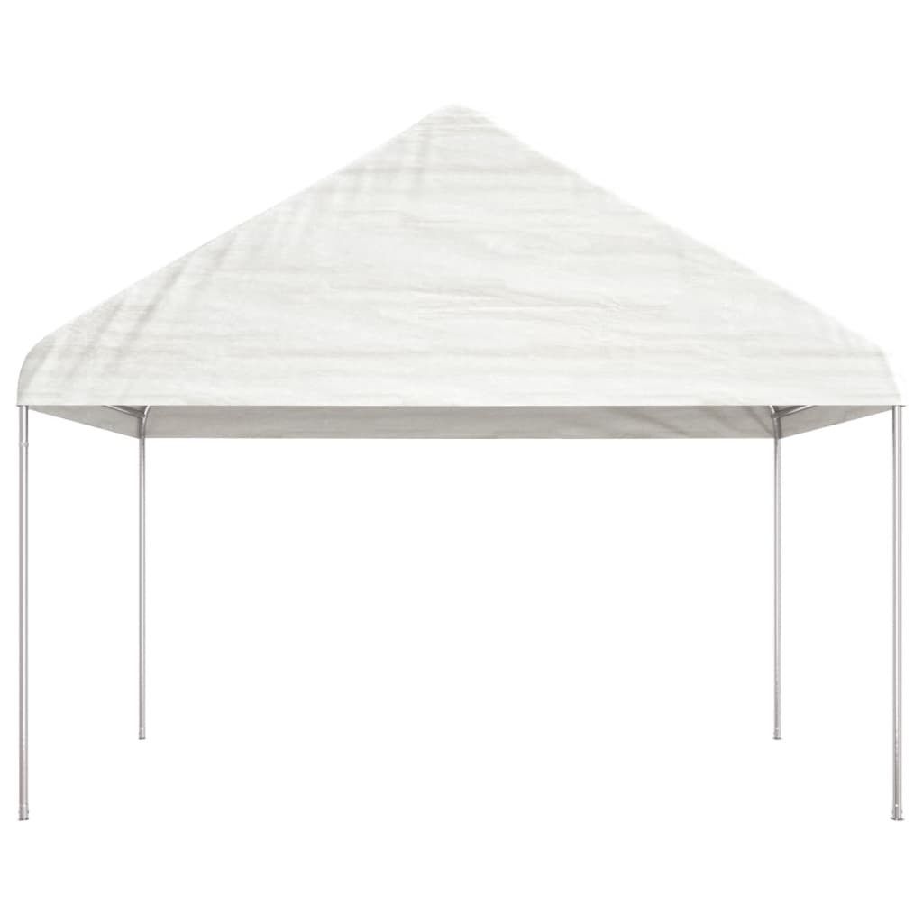 Altán se střechou bílý 4,46 x 4,08 x 3,22 m polyethylen