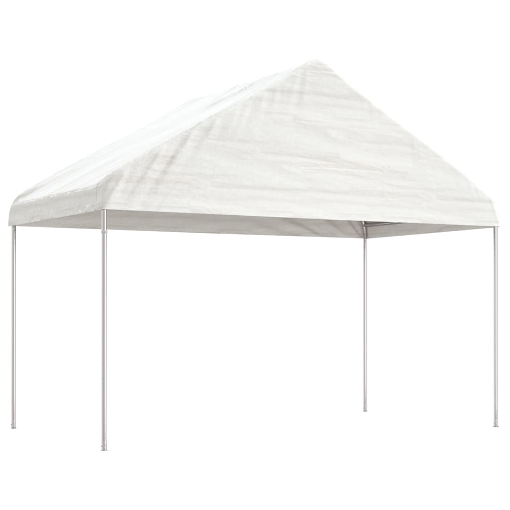 Altán se střechou bílý 8,92 x 4,08 x 3,22 m polyethylen
