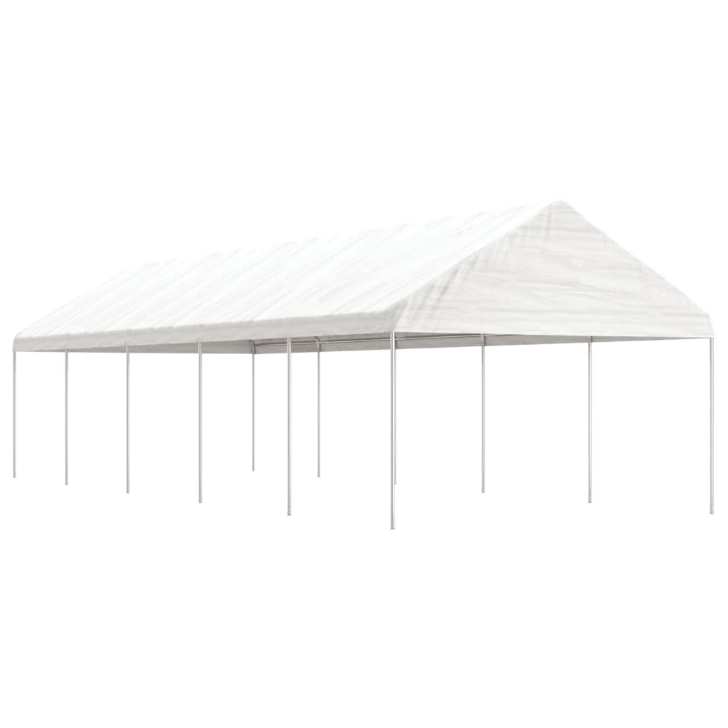 Altán se střechou bílý 11,15 x 4,08 x 3,22 m polyethylen