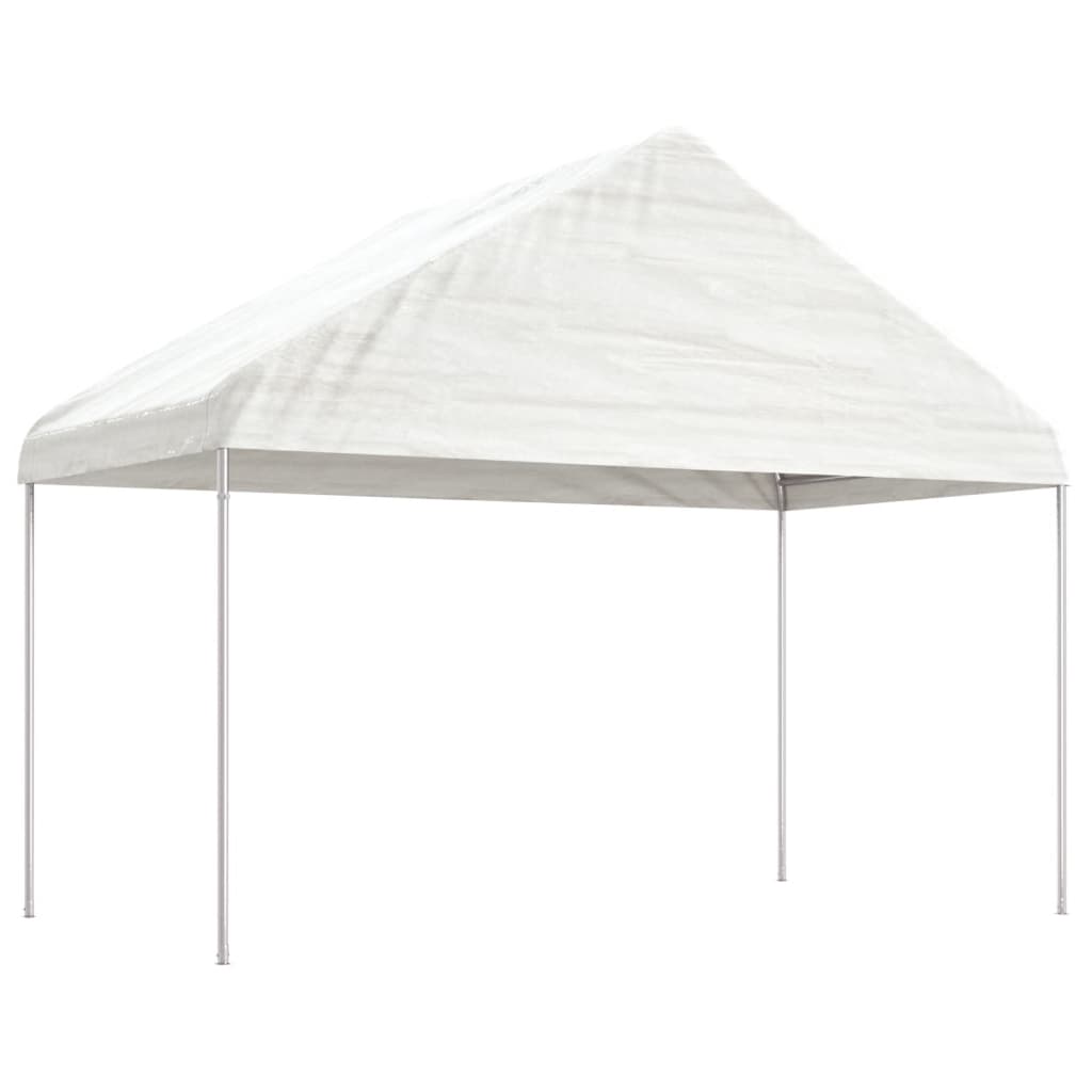Altán se střechou bílý 13,38 x 4,08 x 3,22 m polyethylen