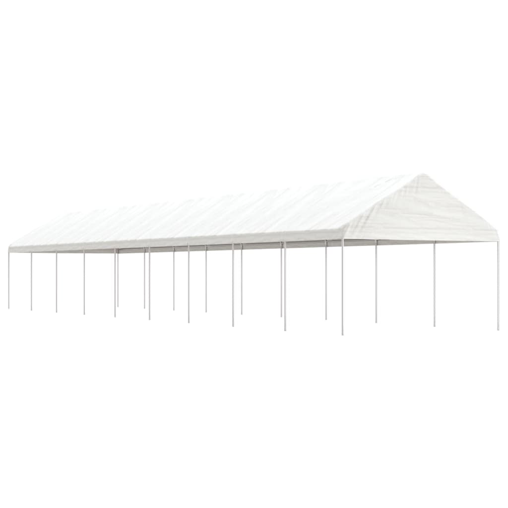 Altán se střechou bílý 20,07 x 4,08 x 3,22 m polyethylen