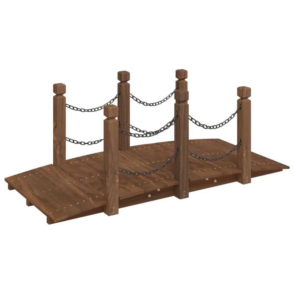 Zahradní můstek s řetězovým zábradlím 150x67x56 cm masivní smrk