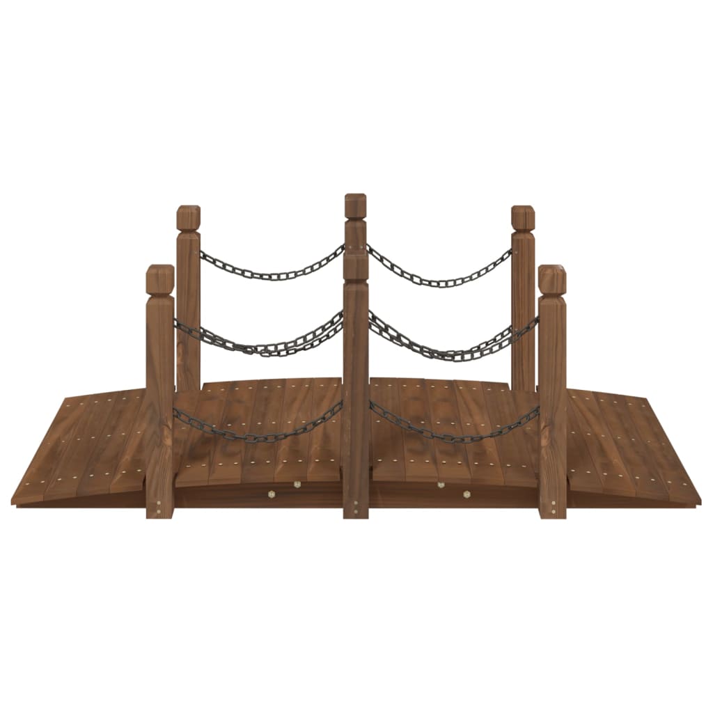 Zahradní můstek s řetězovým zábradlím 150x67x56 cm masivní smrk