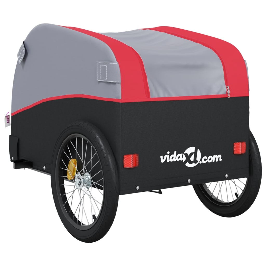 Vozík za kolo černý a červený 30 kg železo