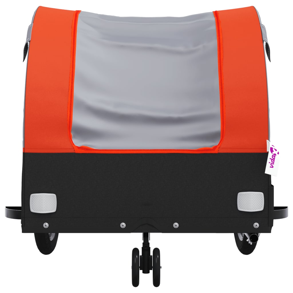Vozík za kolo černý a oranžový 30 kg železo