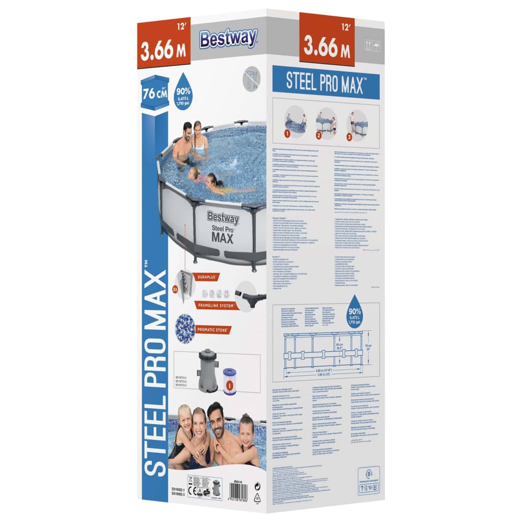 Bestway Bazén Steel Pro MAX s příslušenstvím 366 x 76 cm