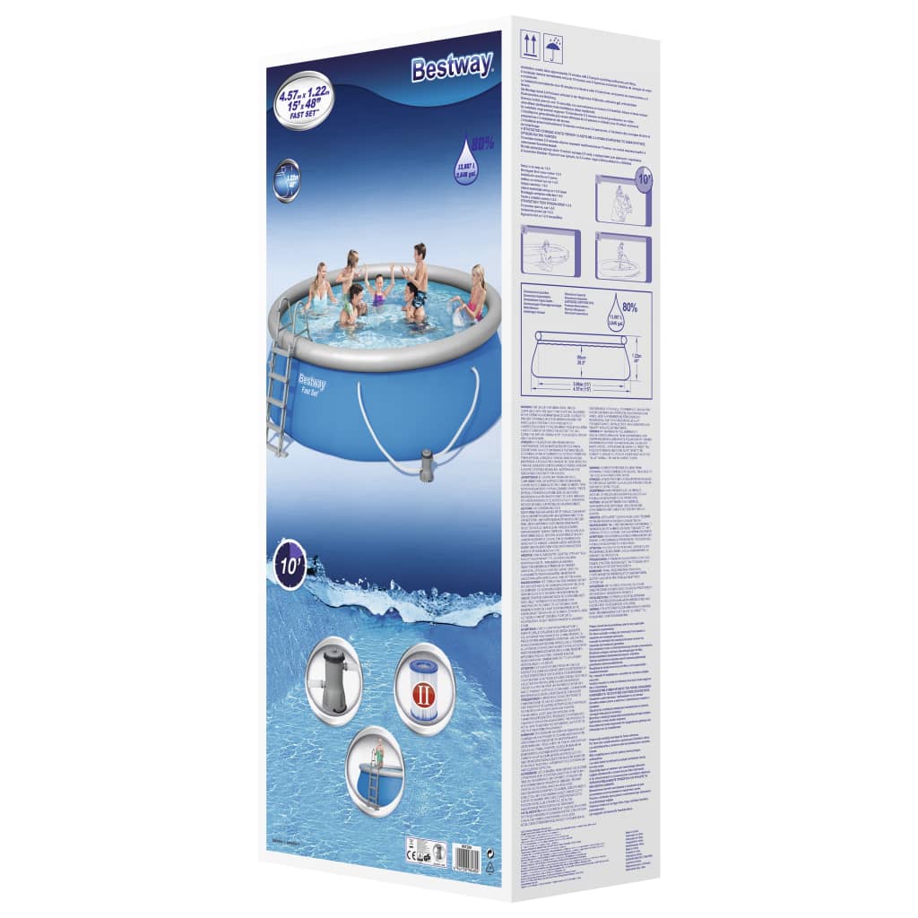 Bestway Nafukovací bazén Fast Set s příslušenstvím kulatý 457 x 122 cm