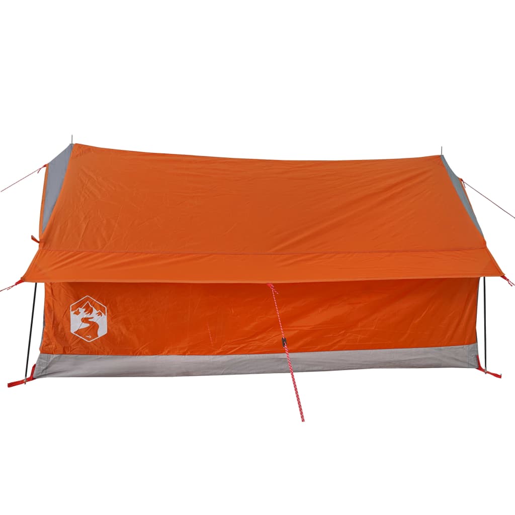Kempingový stan pro 2 osoby šedý a oranžový nepromokavý