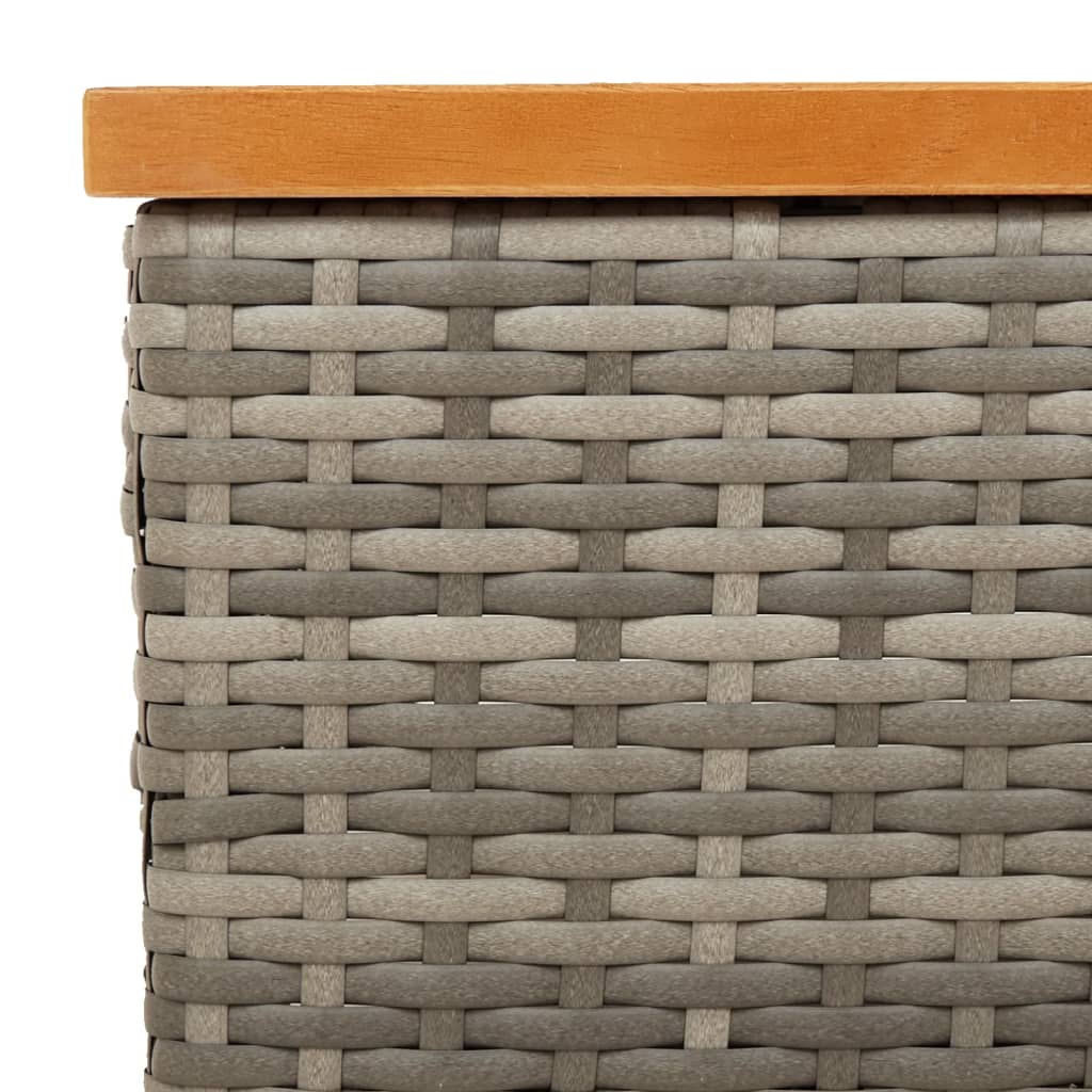 Kryt na stojan slunečníku šedý 70x70x25 cm polyratan a akácie