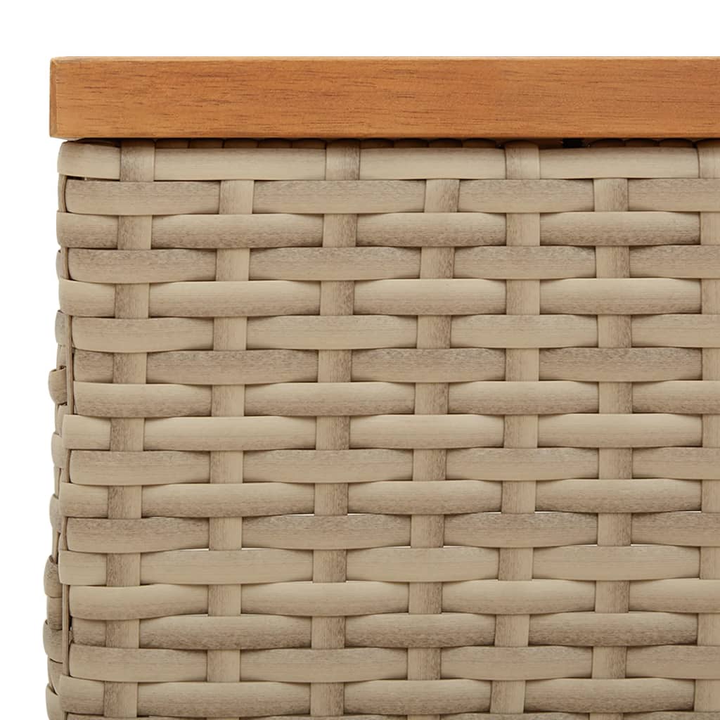 Kryt na stojan slunečníku béžový 70x70x25 cm polyratan a akácie