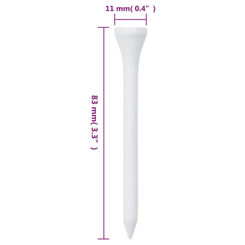 Golfová týčka 1 000 ks bílá 83 mm bambus