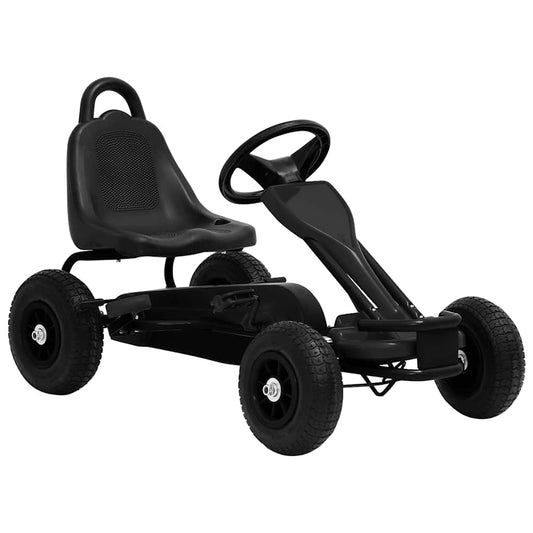 Šlapací motokára s pneumatikami černá
