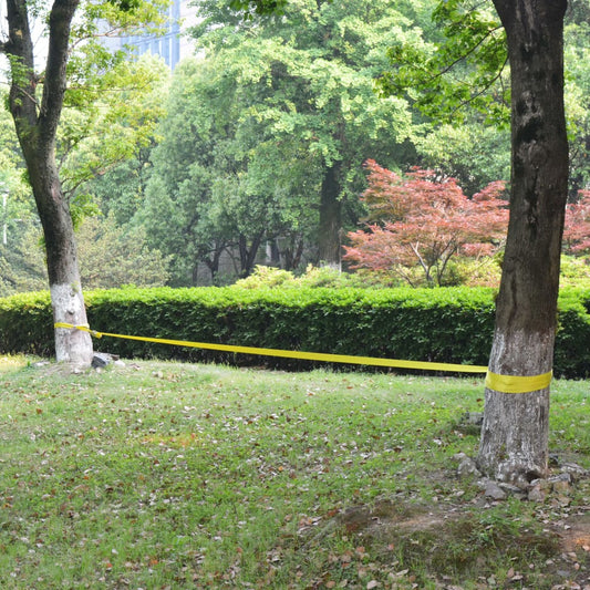 Slackline, 15 m x 50 mm, 150 kg, žlutá
