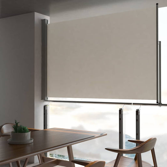 Terasová zatahovací boční markýza 160 x 300 cm krémová