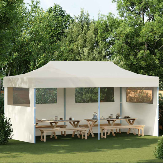 Krémový skládací nůžkový party stan 3 x 6 m