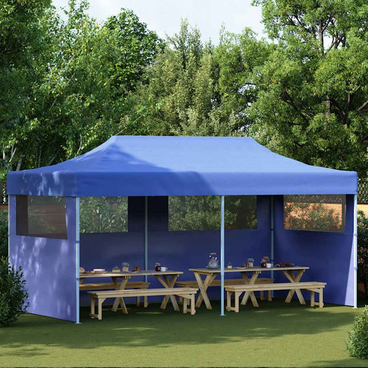 Modrý skládací nůžkový party stan 3 x 6 m