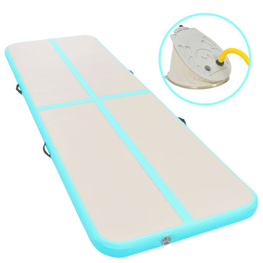 Nafukovací cvičební podložka s pumpou 700x100x10 cm PVC zelená