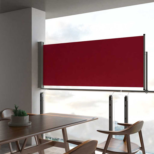 Zatahovací boční markýza / zástěna na terasu 100x300 cm červená
